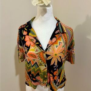 Urban Outfitters Multicolor Floral Button Down Shirt